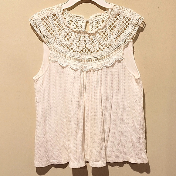 ❤️ ANTHROPOLOGIE MEADOW RUE SIERRA CROCHETED SLEEVELESS BOHO TOP, XS - Picture 5 of 11